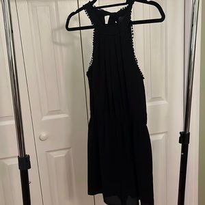 Black shorts romper with open back and tie